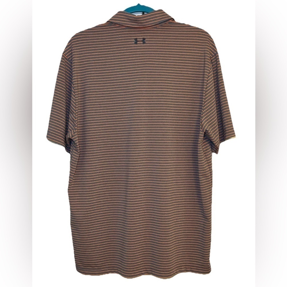 Under armour polo shirt adult large L gra orange short sleeve performance mens - Picture 2 of 6